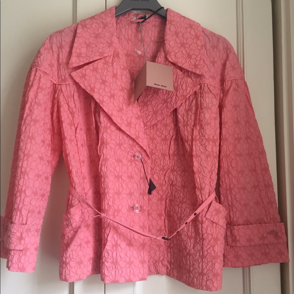 Miu miu pink jacket with belt